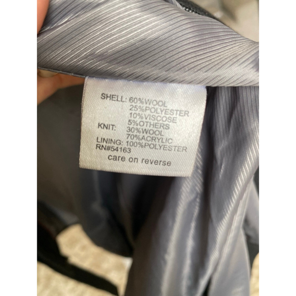 Calvin Klein Wool Winter Coat Belted Zip-Up Black Parisian City Classic Preppy 2 - Picture 7 of 14